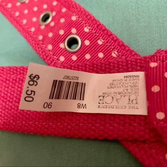 Sold Girls pink polka dot belt size 4-7 NWT - Picture 2 of 2